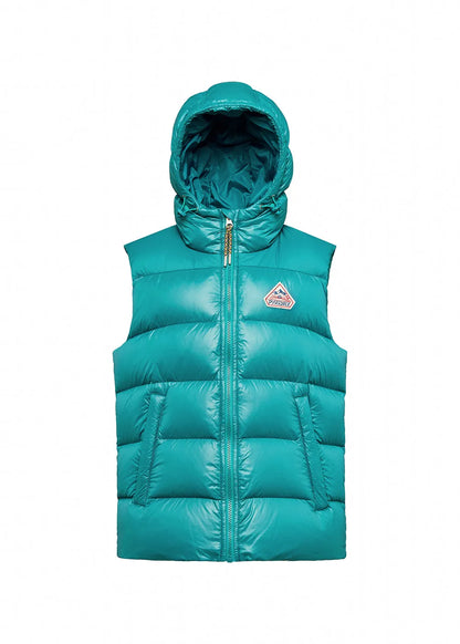 Pyrenex John children's sleeveless turquoise blue down jacket