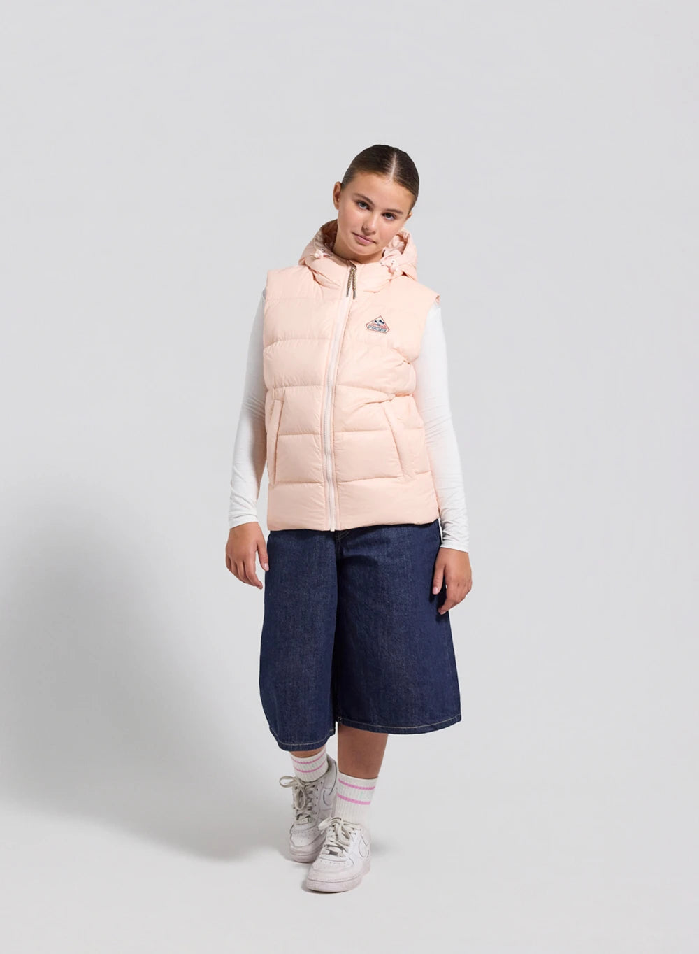 Pyrenex John pale pink children's sleeveless down jacket