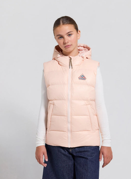 Pyrenex John pale pink children's sleeveless down jacket