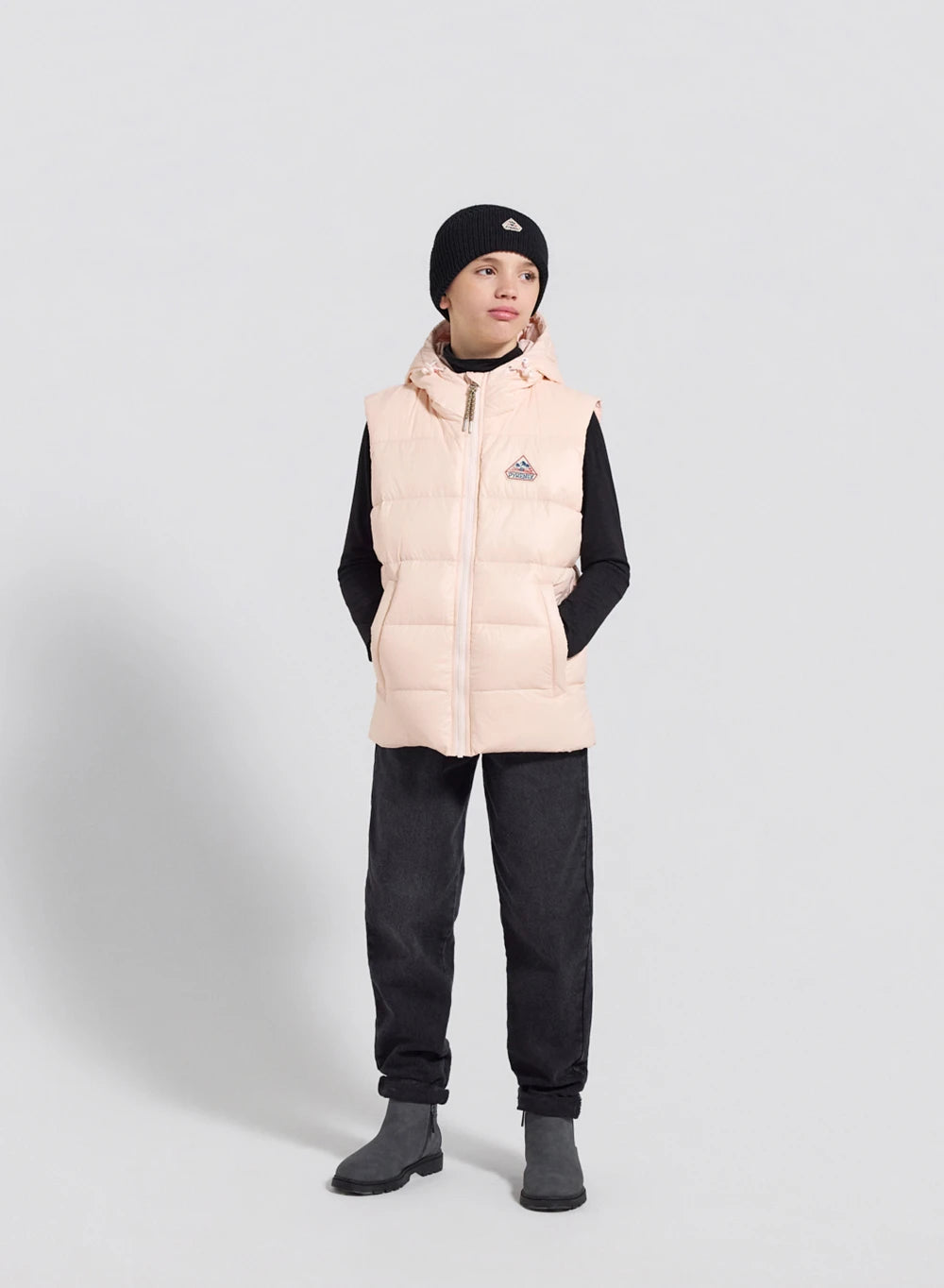 Pyrenex John pale pink children's sleeveless down jacket