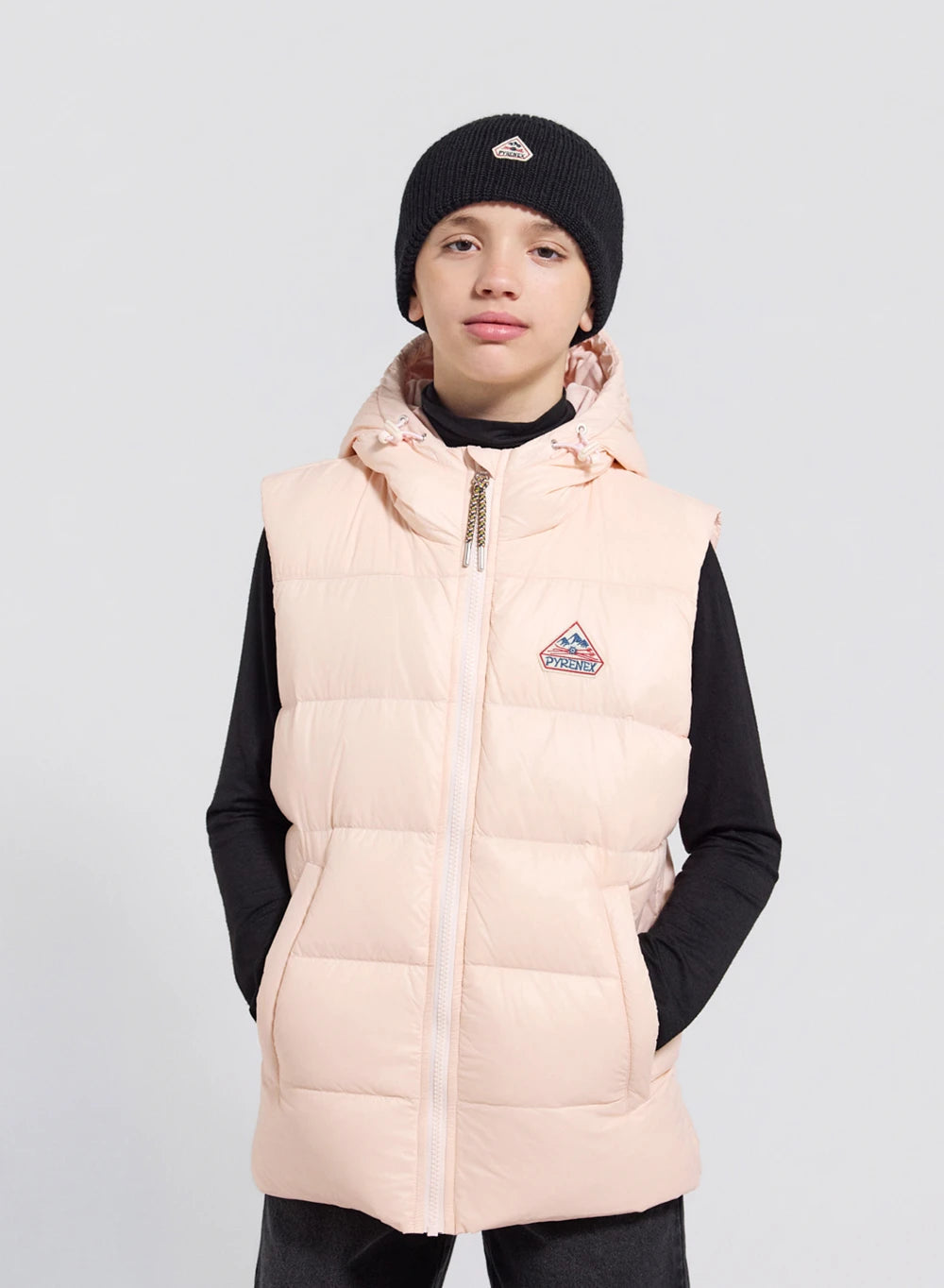 Pyrenex John pale pink children's sleeveless down jacket
