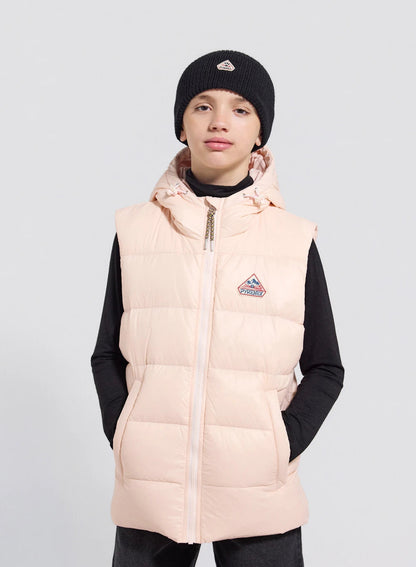 Pyrenex John pale pink children's sleeveless down jacket