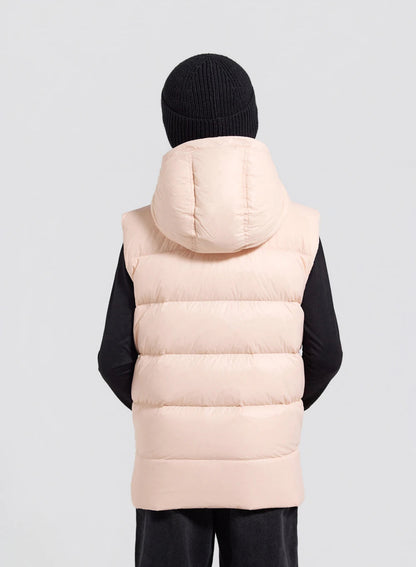 Pyrenex John pale pink children's sleeveless down jacket