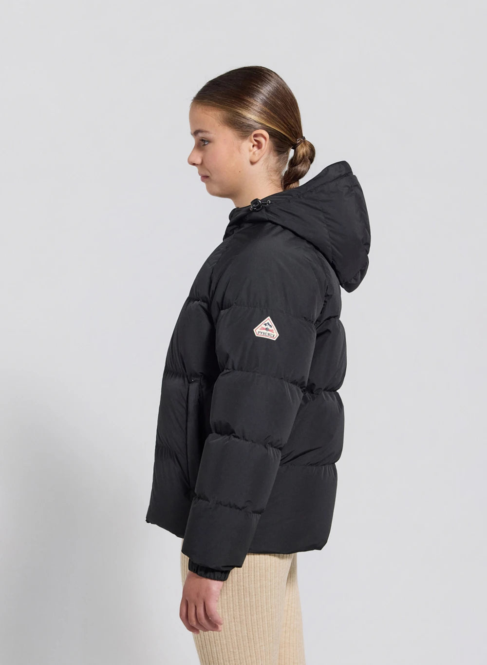 Children's unisex hooded down jacket Pyrenex Sten Smooth black