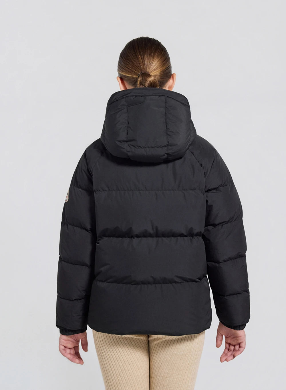 Children's unisex hooded down jacket Pyrenex Sten Smooth black