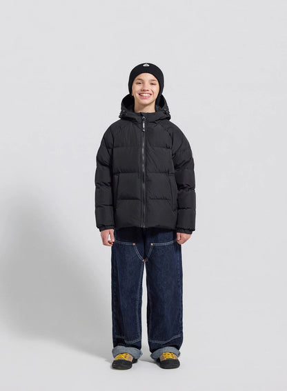 Children's unisex hooded down jacket Pyrenex Sten Smooth black