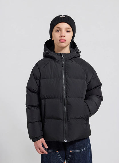 Children's unisex hooded down jacket Pyrenex Sten Smooth black