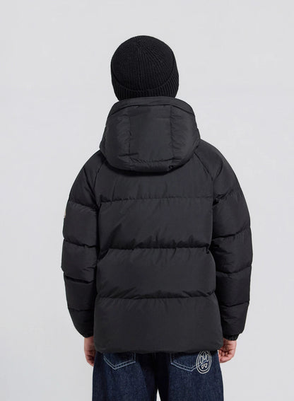Children's unisex hooded down jacket Pyrenex Sten Smooth black