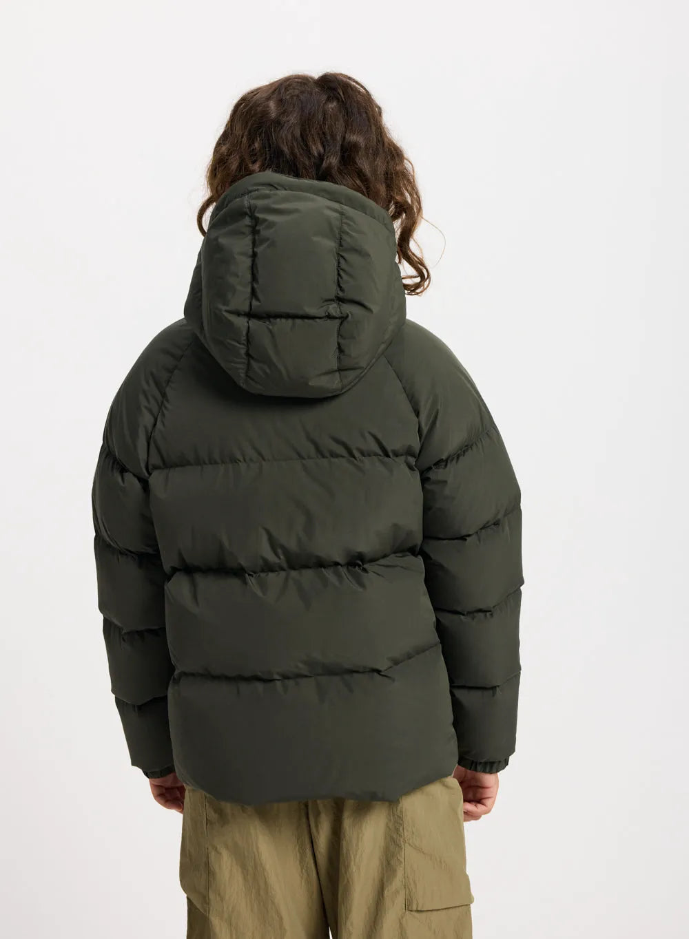 Pyrenex Sten Smooth unisex children's hooded down jacket in khaki