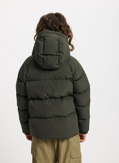 Pyrenex Sten Smooth unisex children's hooded down jacket in khaki