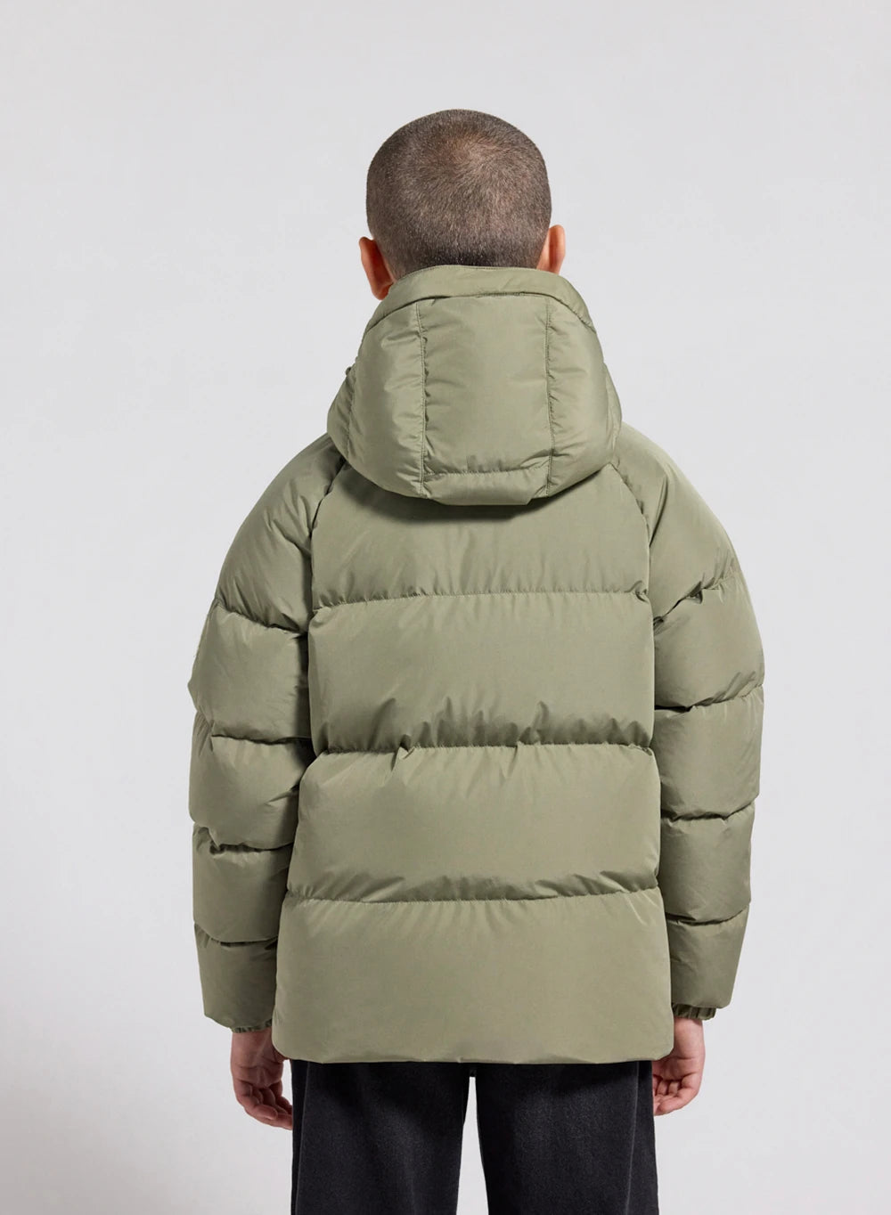 Unisex hooded children's down jacket Pyrenex Sten Smooth light khaki