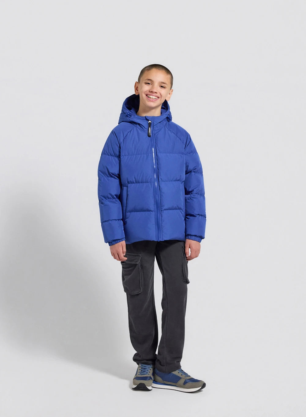 Unisex children's hooded down jacket Pyrenex Sten Smooth blue