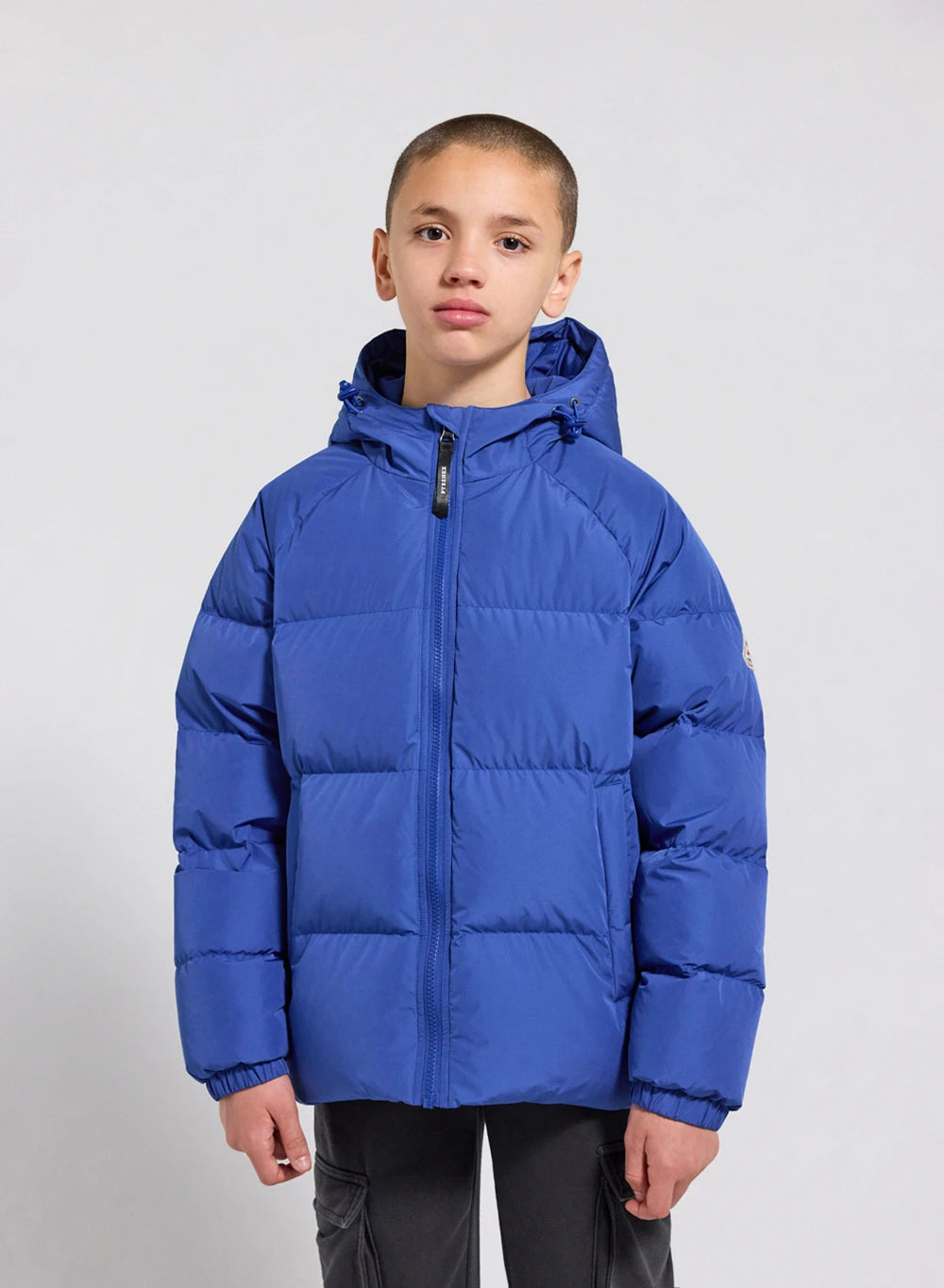 Unisex children's hooded down jacket Pyrenex Sten Smooth blue