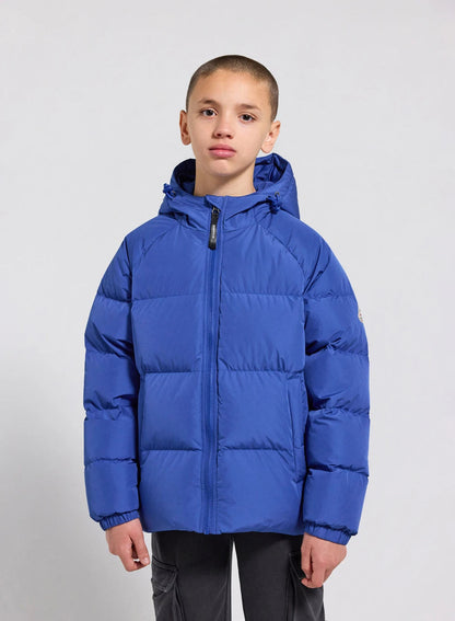 Unisex children's hooded down jacket Pyrenex Sten Smooth blue