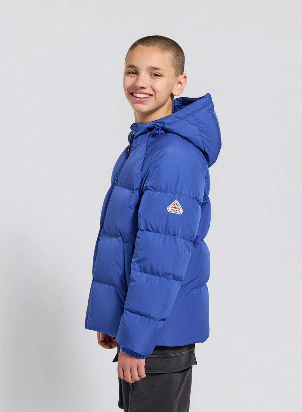 Unisex children's hooded down jacket Pyrenex Sten Smooth blue