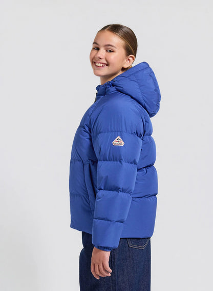 Unisex children's hooded down jacket Pyrenex Sten Smooth blue