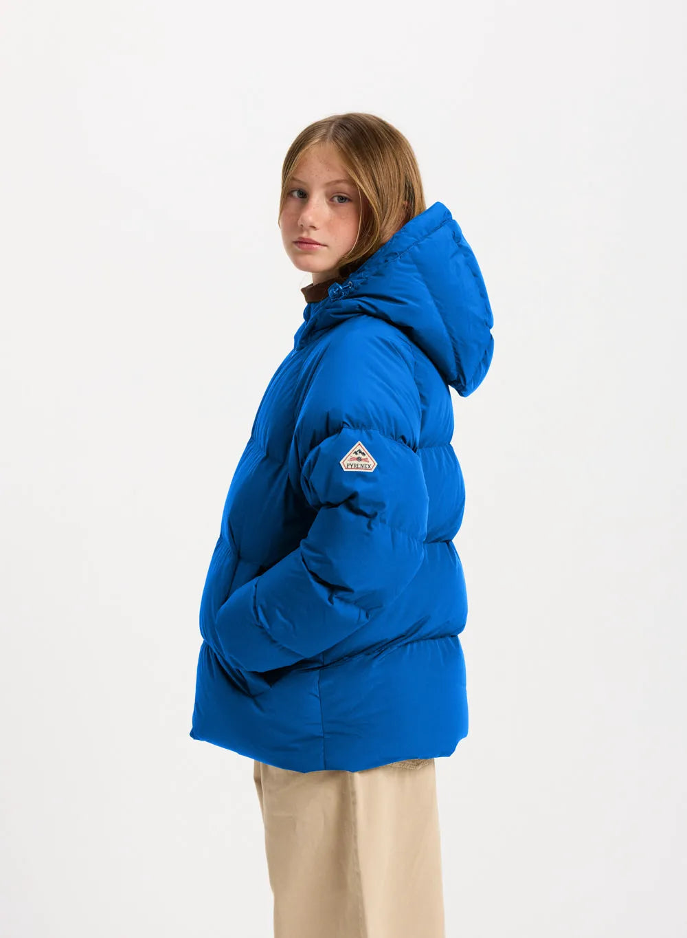 Unisex hooded children's down jacket Pyrenex Sten Smooth adriatic
