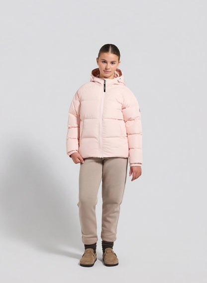 Unisex hooded children's down jacket Pyrenex Sten Smooth pale pink
