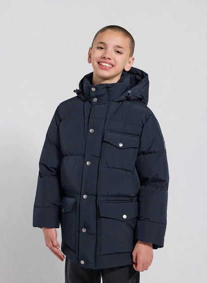 Soal navy blue children's winter puffer jacket
