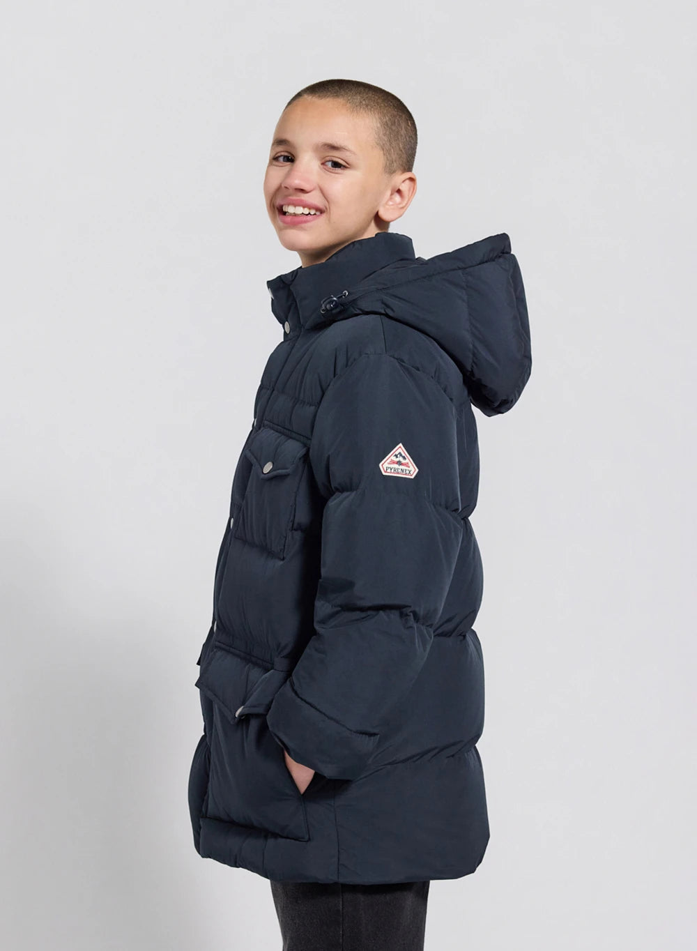 Soal navy blue children's winter puffer jacket