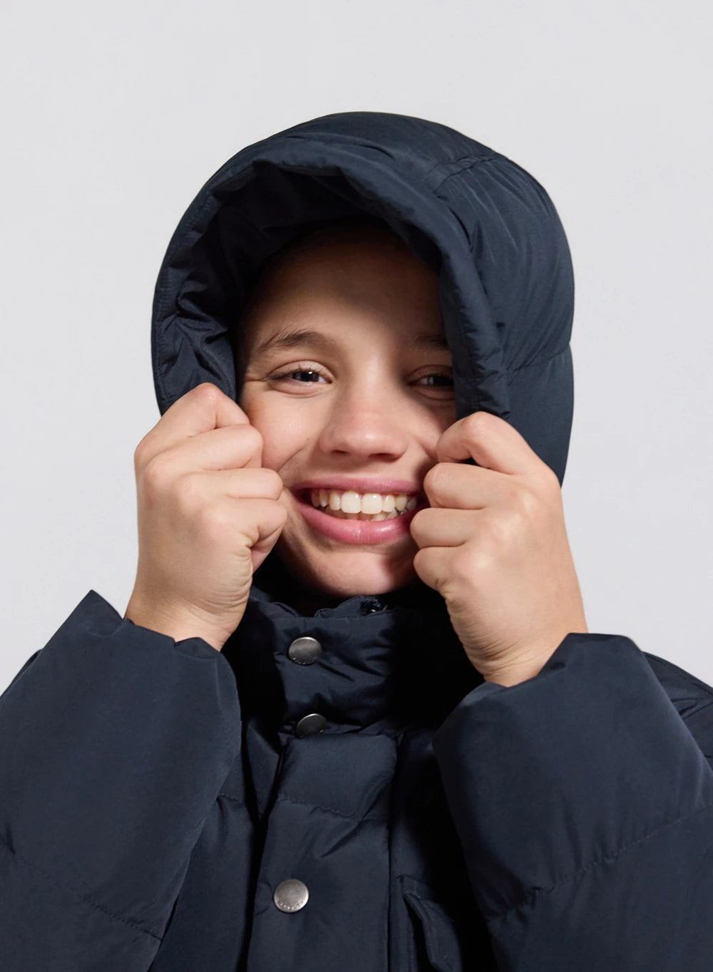 Soal navy blue children's winter puffer jacket