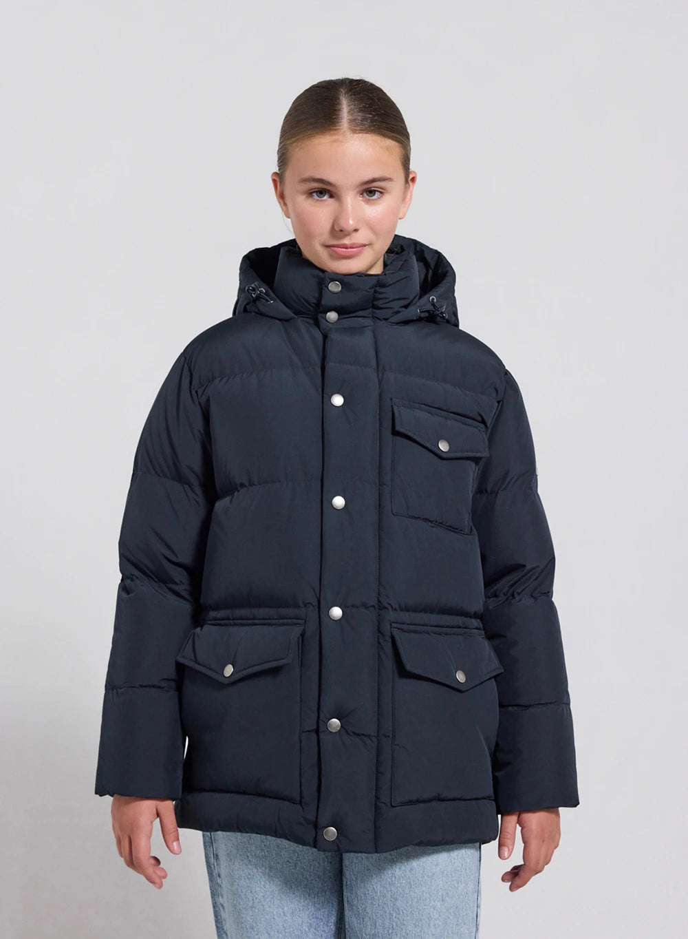 Soal navy blue children's winter puffer jacket
