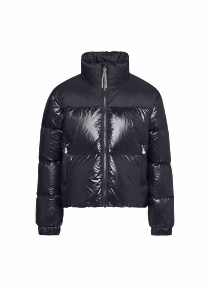 Shiny down jacket for girls Pyrenex Goldin black