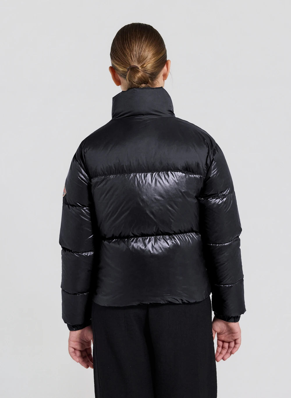 Shiny down jacket for girls Pyrenex Goldin black