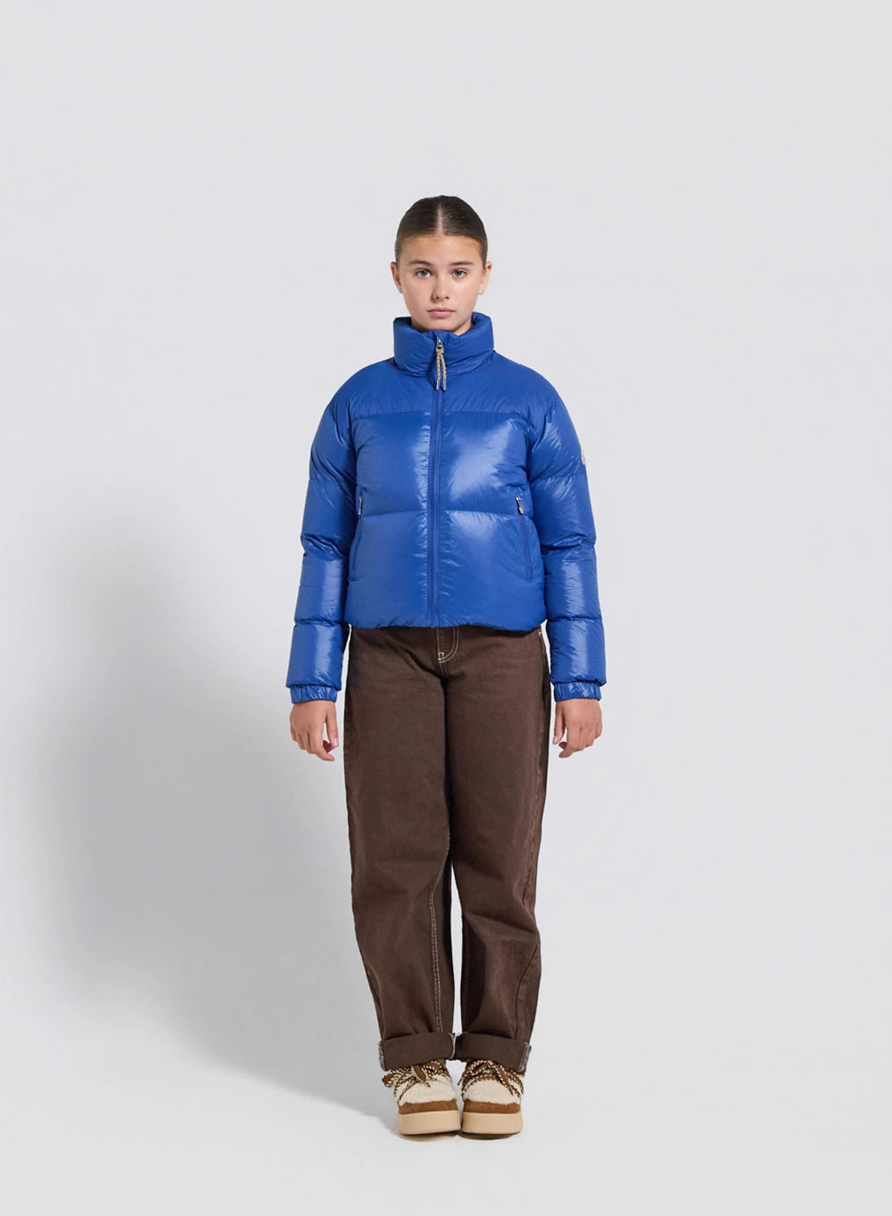 Pyrenex Goldin shiny blue girls' down jacket