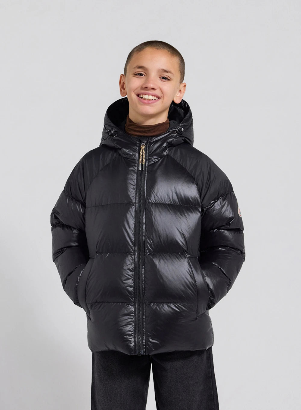 Pyrenex Sten black children's hooded down jacket