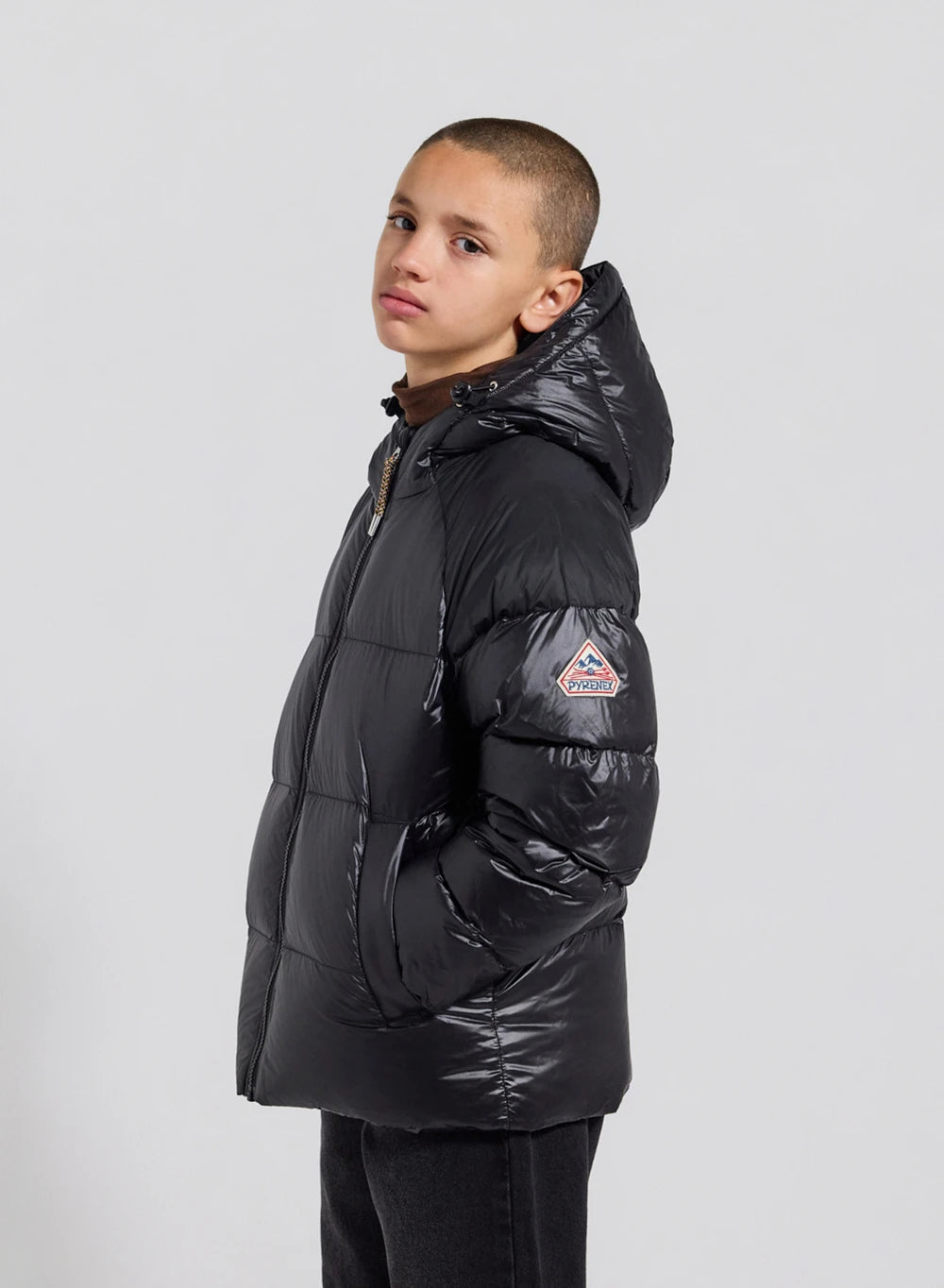 Pyrenex Sten black children's hooded down jacket