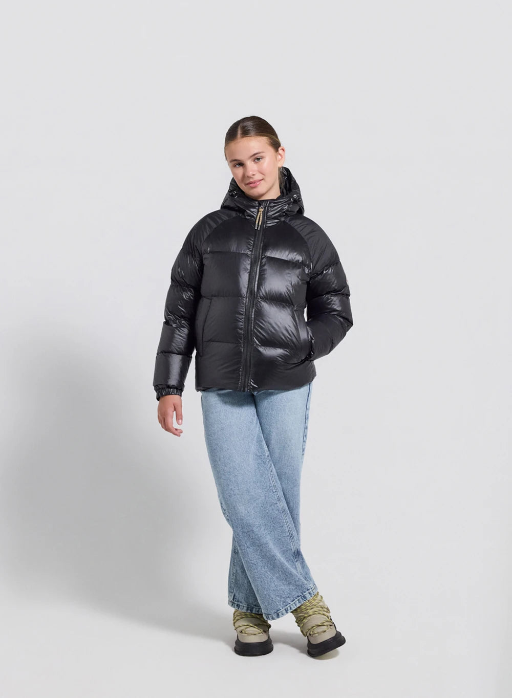 Pyrenex Sten black children's hooded down jacket