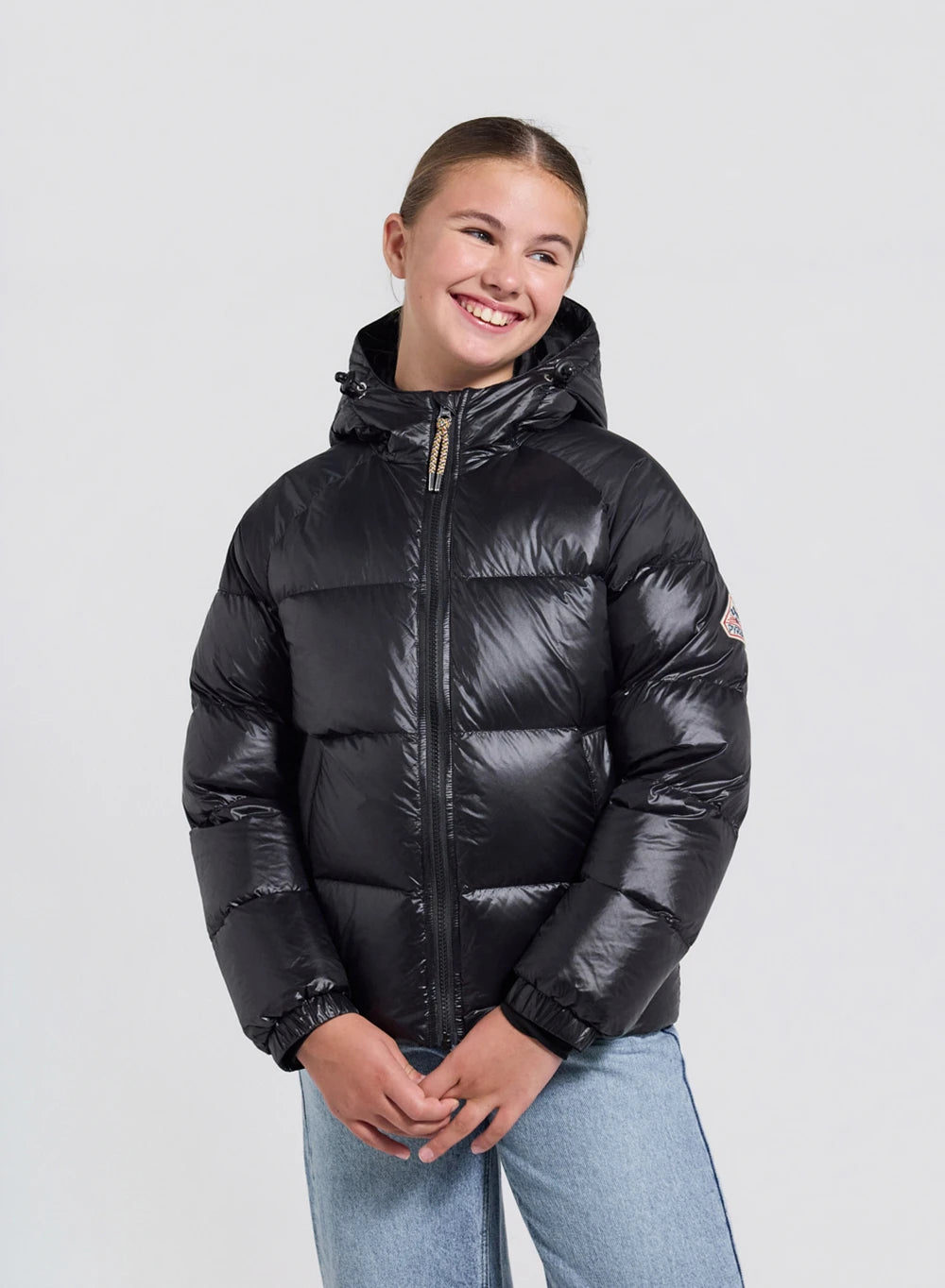 Pyrenex Sten black children's hooded down jacket
