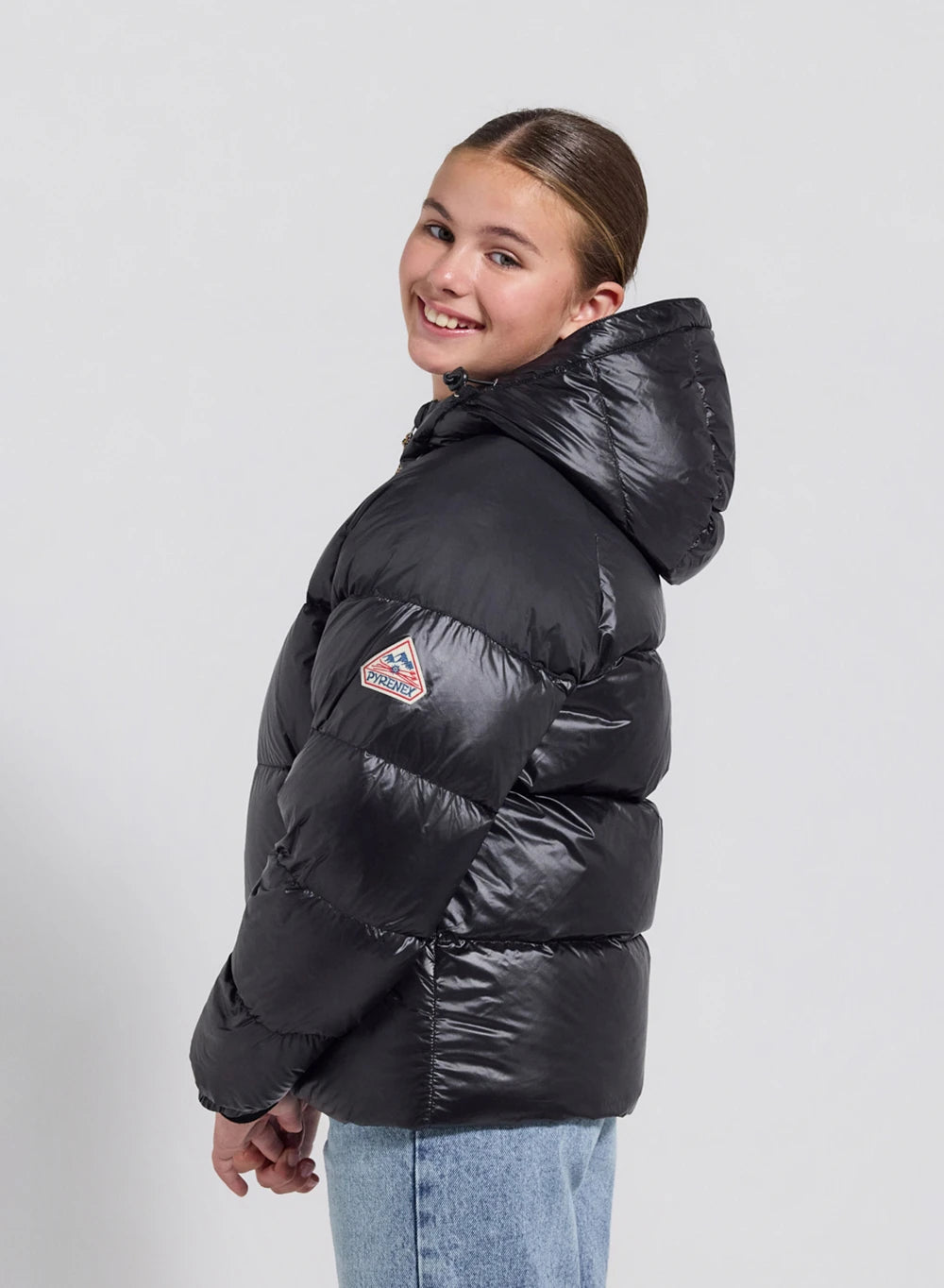 Pyrenex Sten black children's hooded down jacket