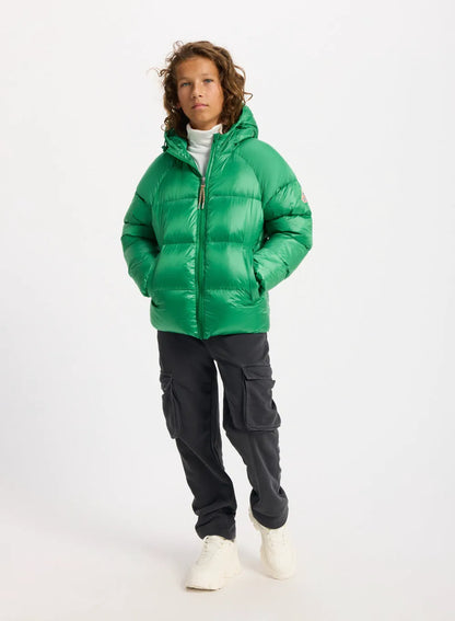 Pyrenex Sten children's hooded down jacket in green