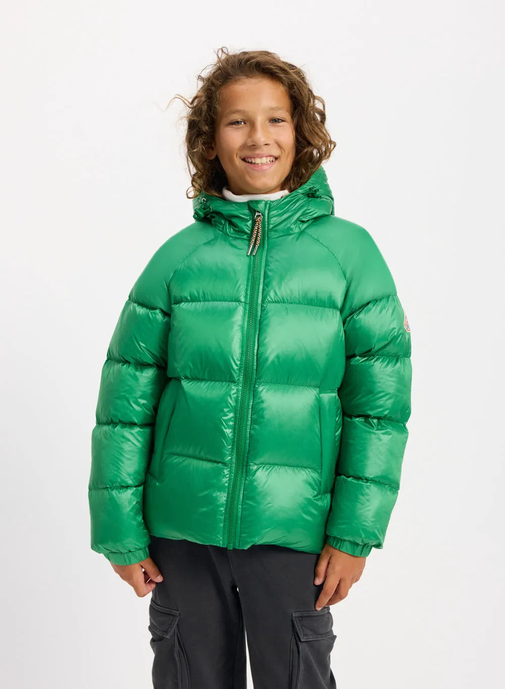 Pyrenex Sten children's hooded down jacket in green