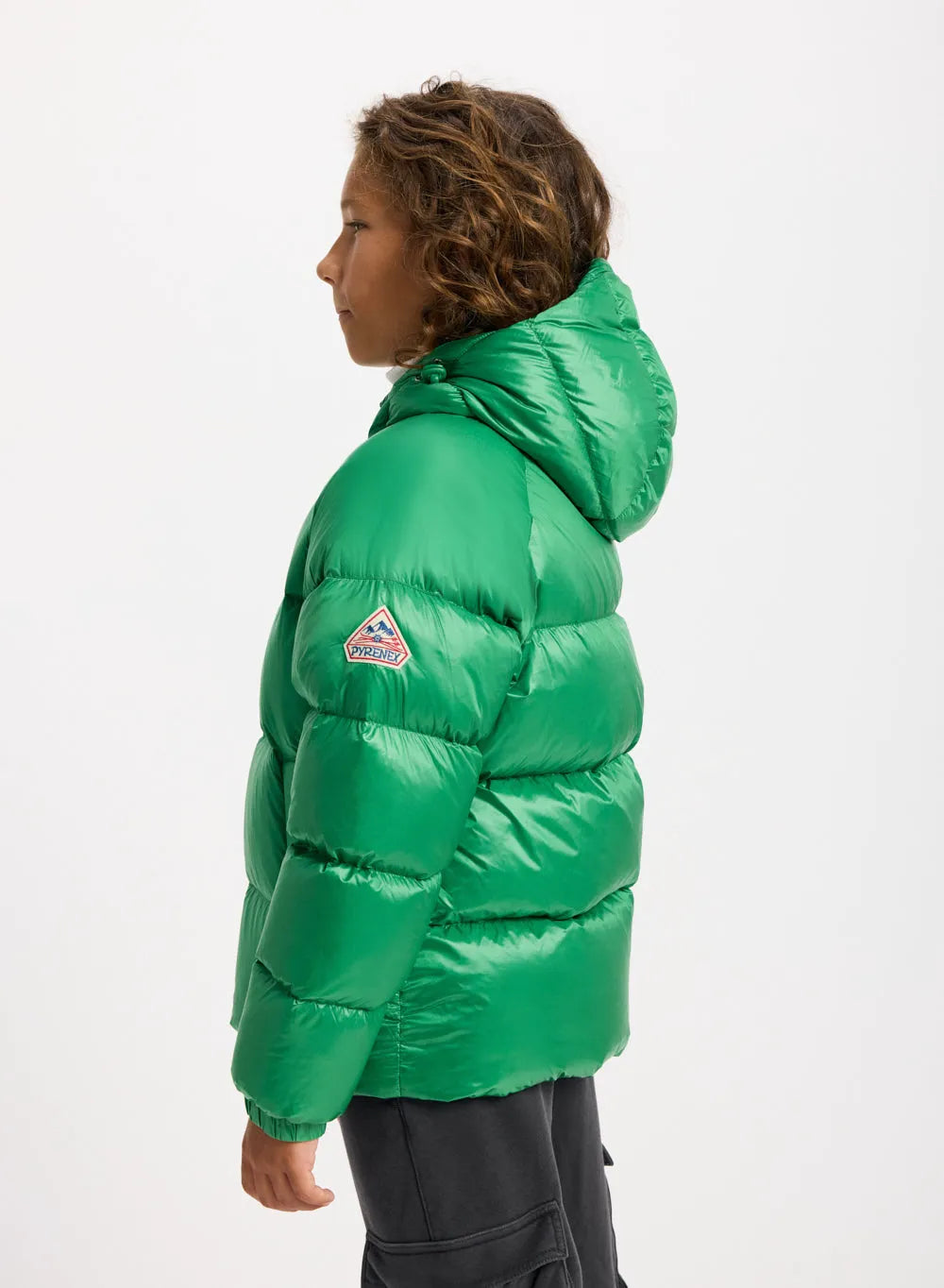 Pyrenex Sten children's hooded down jacket in green