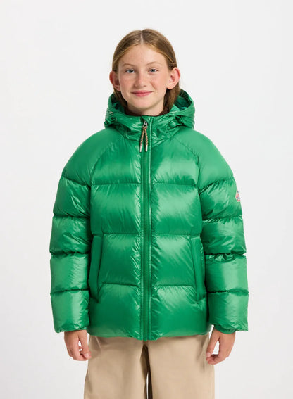 Pyrenex Sten children's hooded down jacket in green
