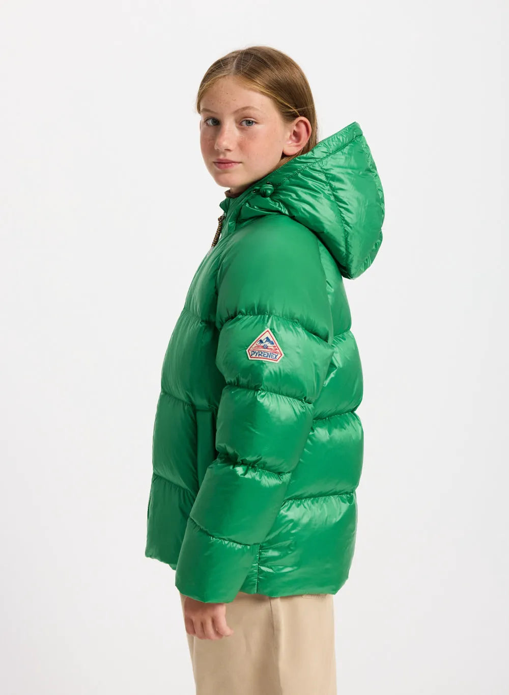 Pyrenex Sten children's hooded down jacket in green