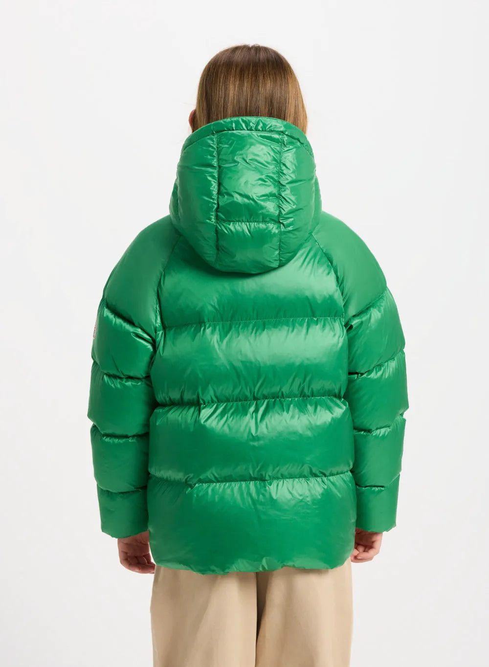 Pyrenex Sten children's hooded down jacket in green