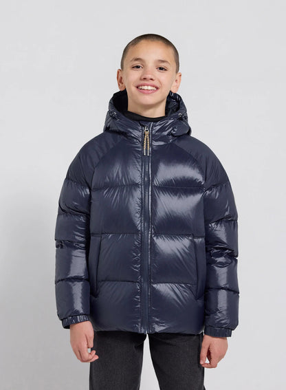 Pyrenex Sten navy blue children's hooded down jacket