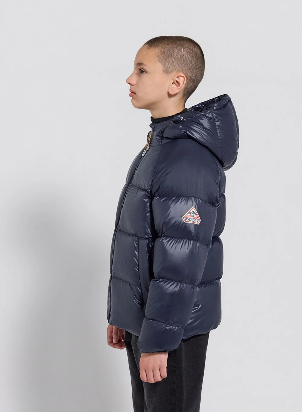 Pyrenex Sten navy blue children's hooded down jacket