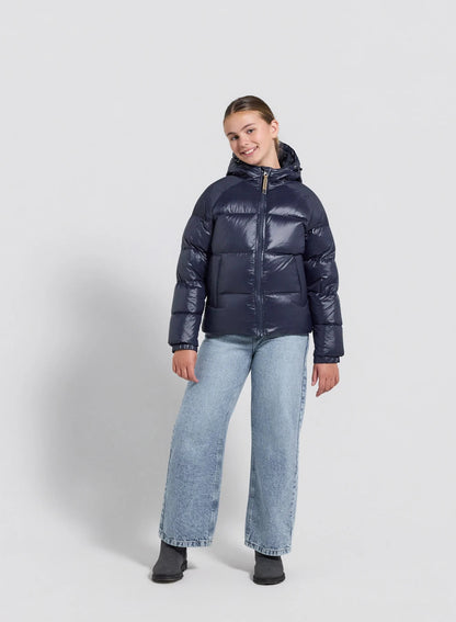 Pyrenex Sten navy blue children's hooded down jacket