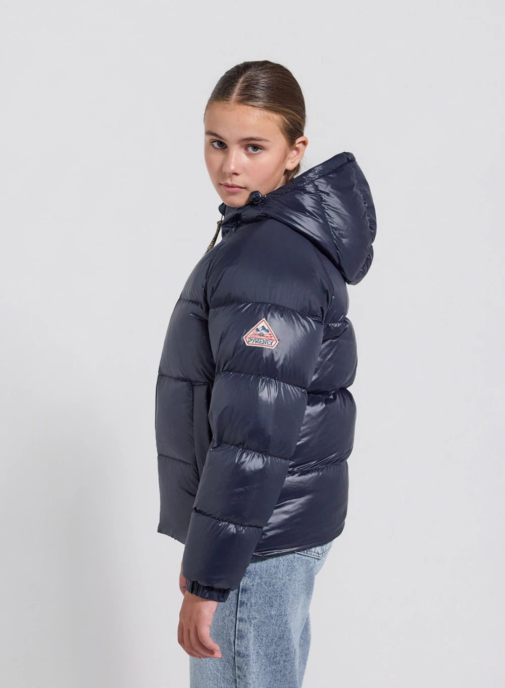 Pyrenex Sten navy blue children's hooded down jacket