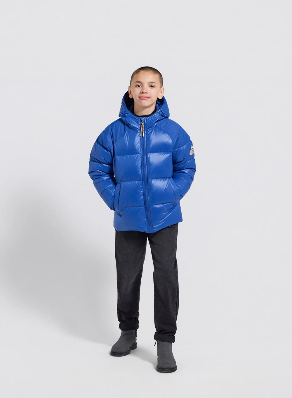 Pyrenex Sten blue children's hooded down jacket