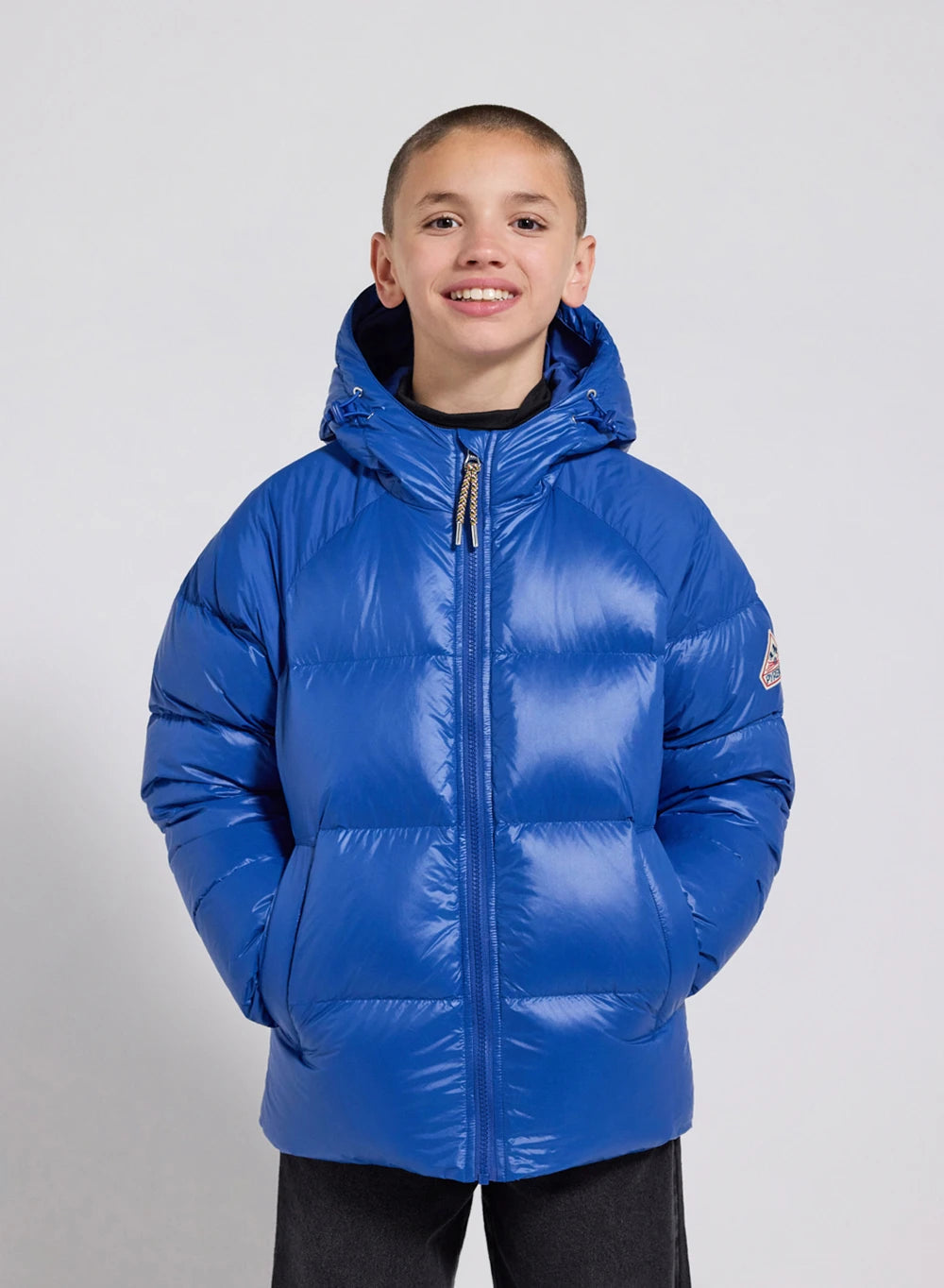 Pyrenex Sten blue children's hooded down jacket