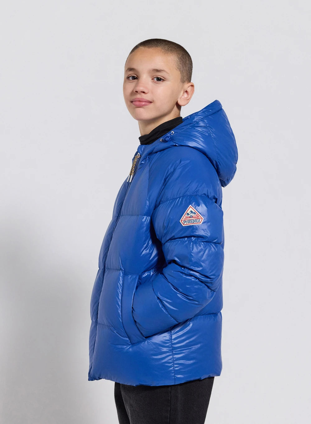 Pyrenex Sten blue children's hooded down jacket