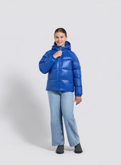 Pyrenex Sten blue children's hooded down jacket