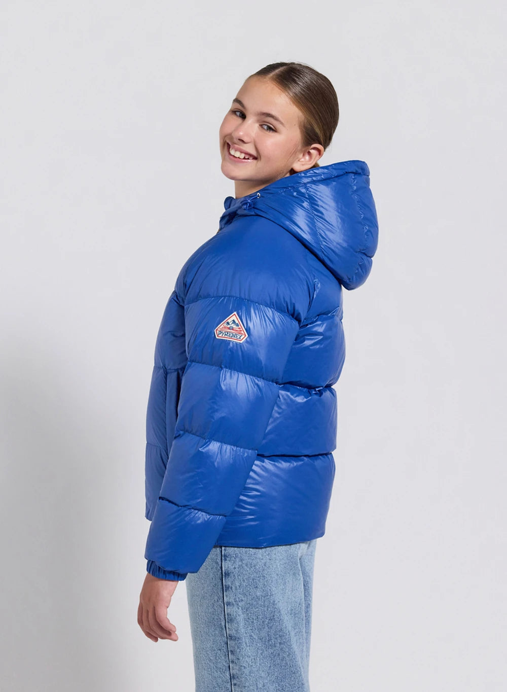 Pyrenex Sten blue children's hooded down jacket