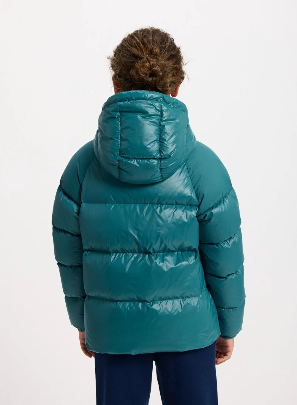 Pyrenex Sten children's hooded down jacket in turquoise blue